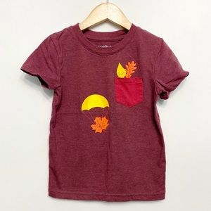 cat & jack | falling leaves autumn fall tee red 4t